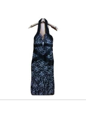 Brand Unk | Women's Black & White Cocktail Party Halter Dress | Size 8 | 0530